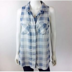 Kenneth Cole Reaction Denim Button Down Top